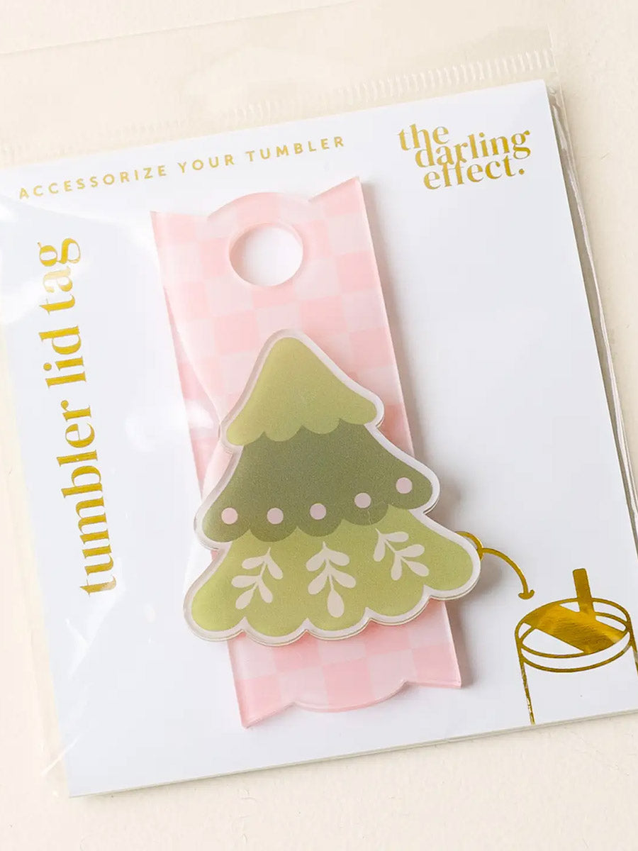 Christmas Tree Tumbler Lid Tag