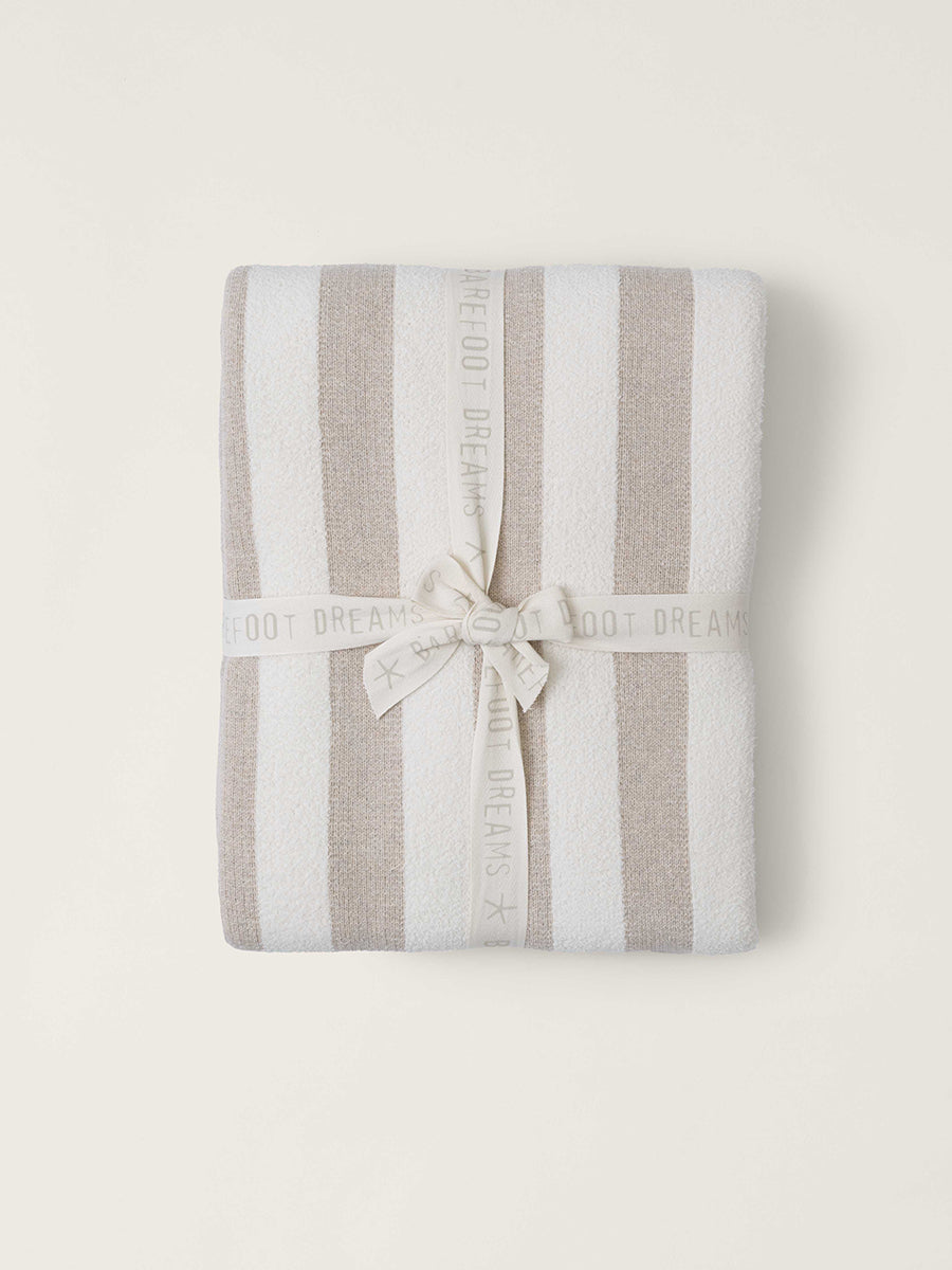 CozyChic® Cotton Classic Stripe Throw, Oatmeal/Cream