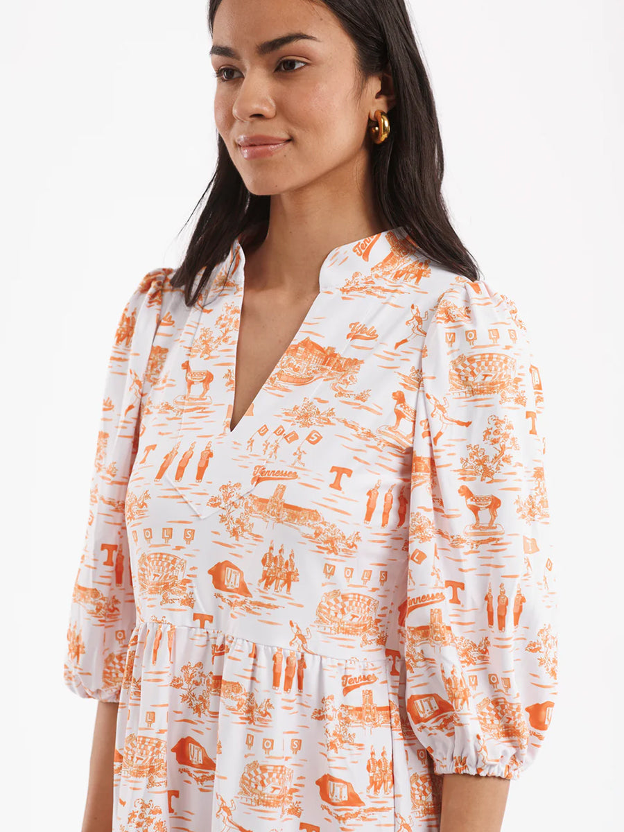 Orange and White Tennessee Dress