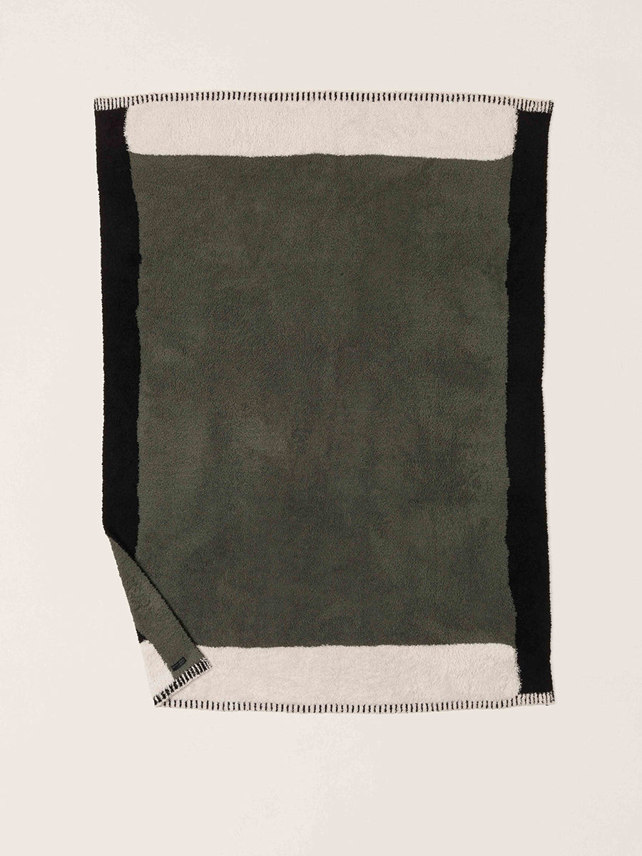 CozyChic Color Block Throw, Khaki Green Multi