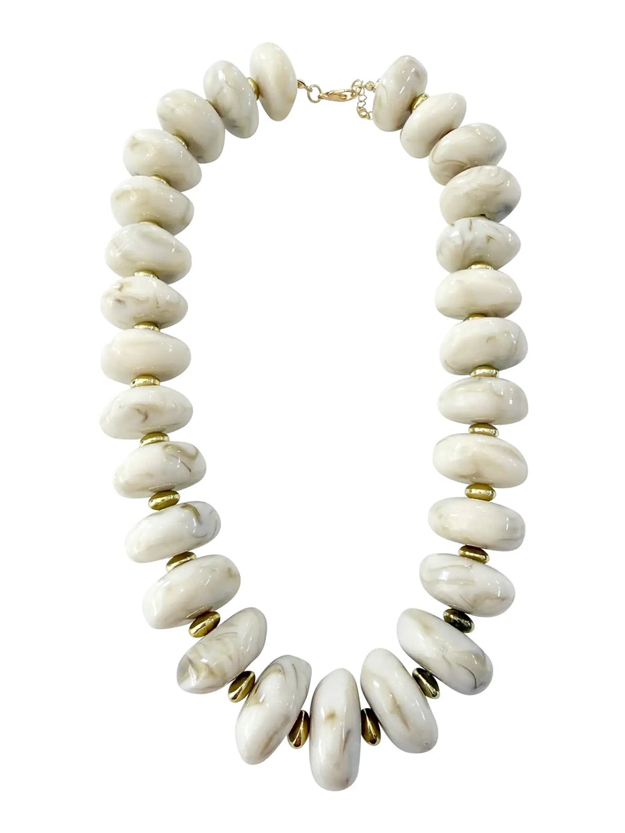 Chunky Cream Beaded Necklace