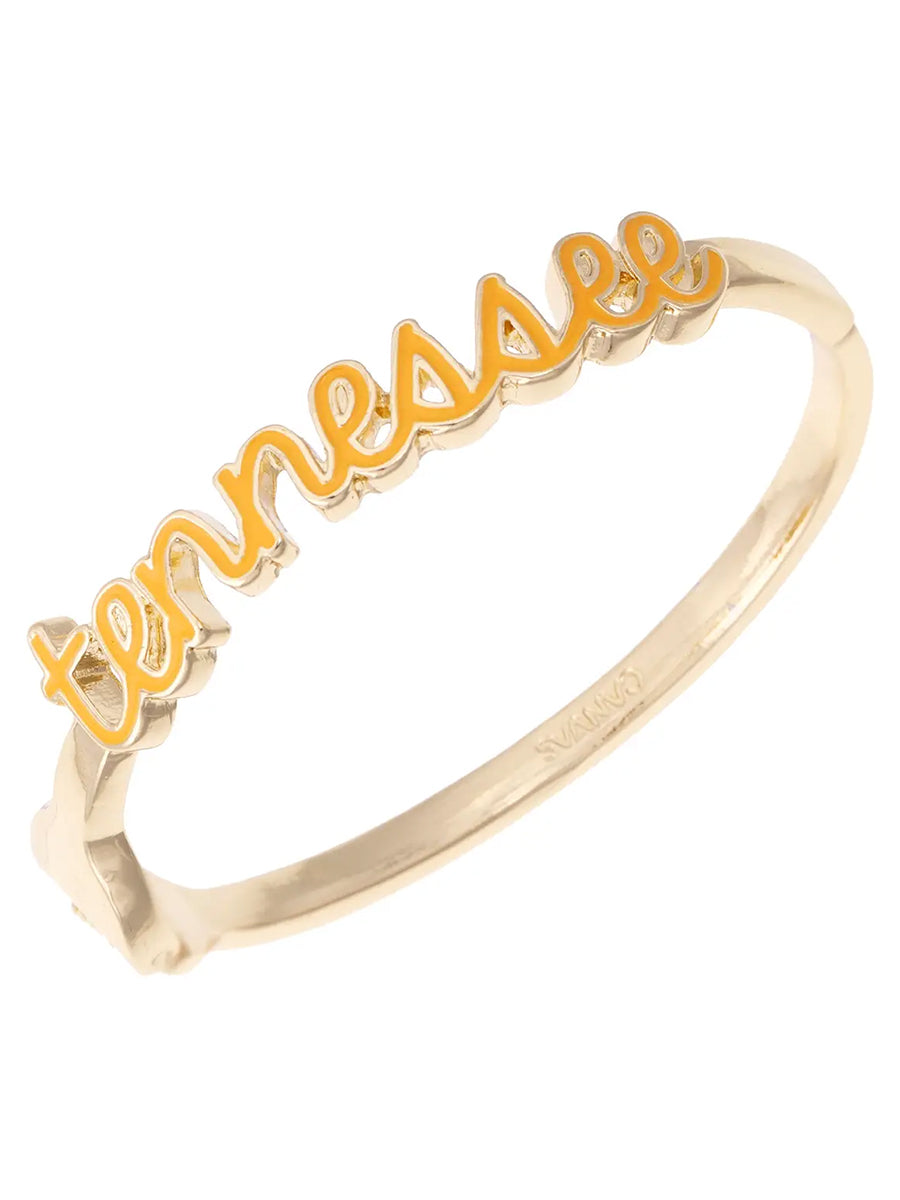 Tennessee script gold bangle