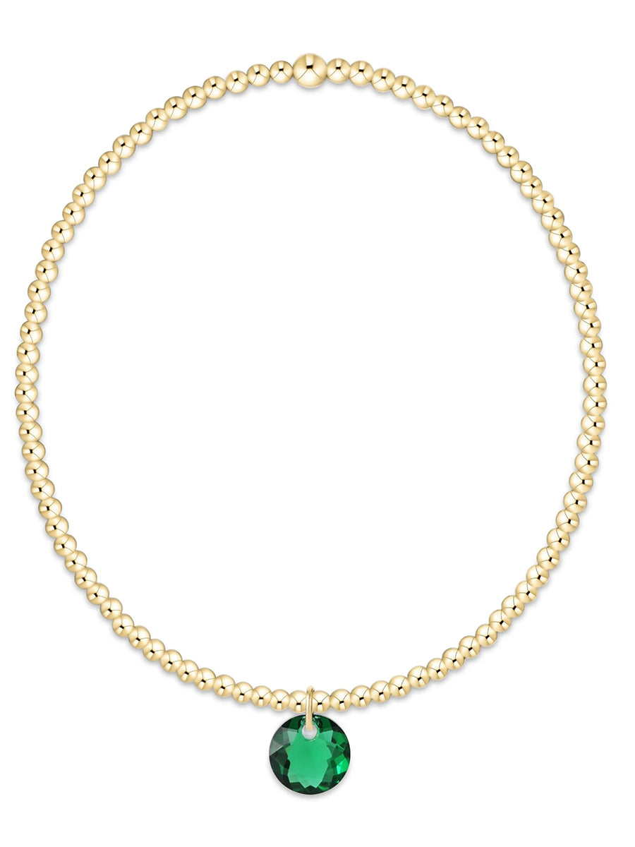 Classic Gold 2mm Bracelet-Small Reflection Charm (12 Colors)