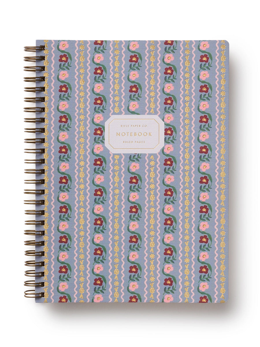 Pretty Floral Spiral Ruled Notebook