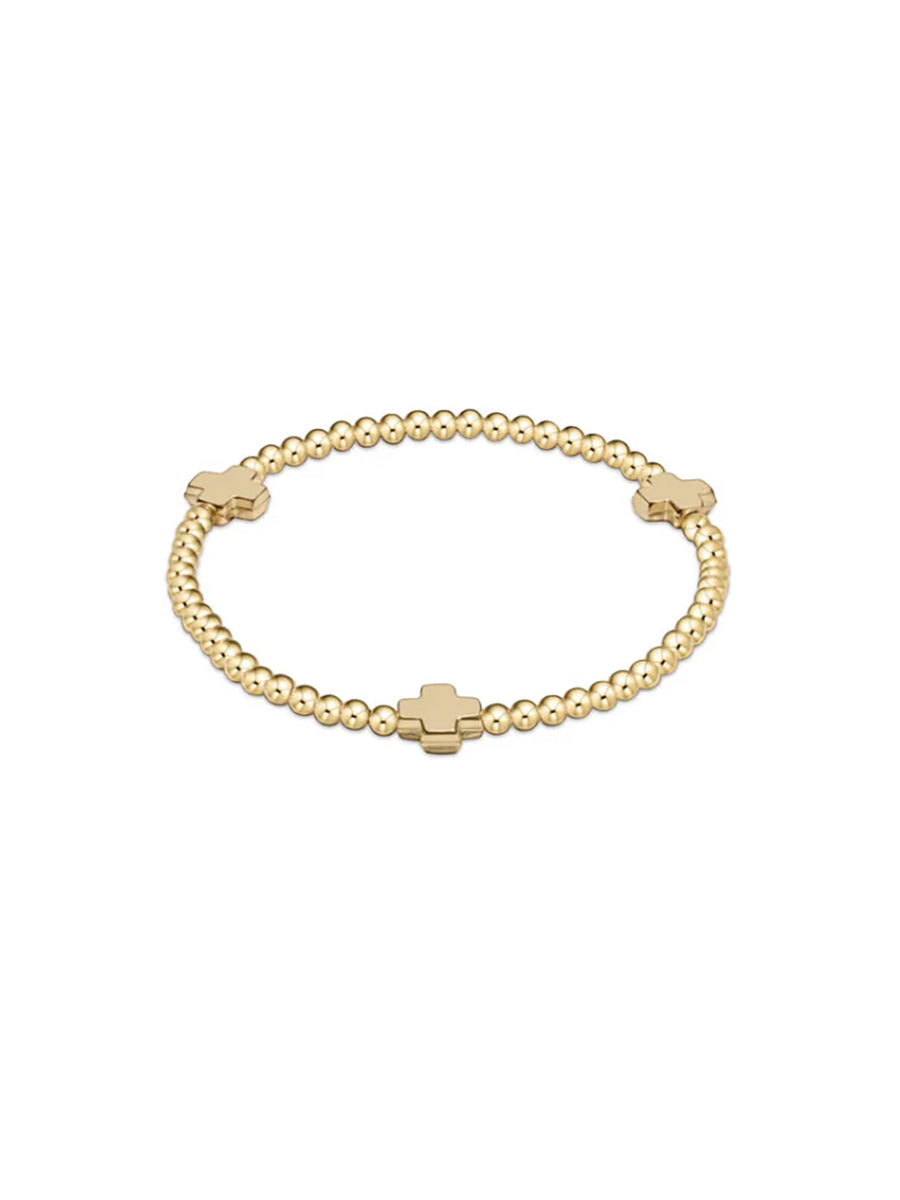 egirl Signature Cross Gold 3mm Bracelet, Gold Cross