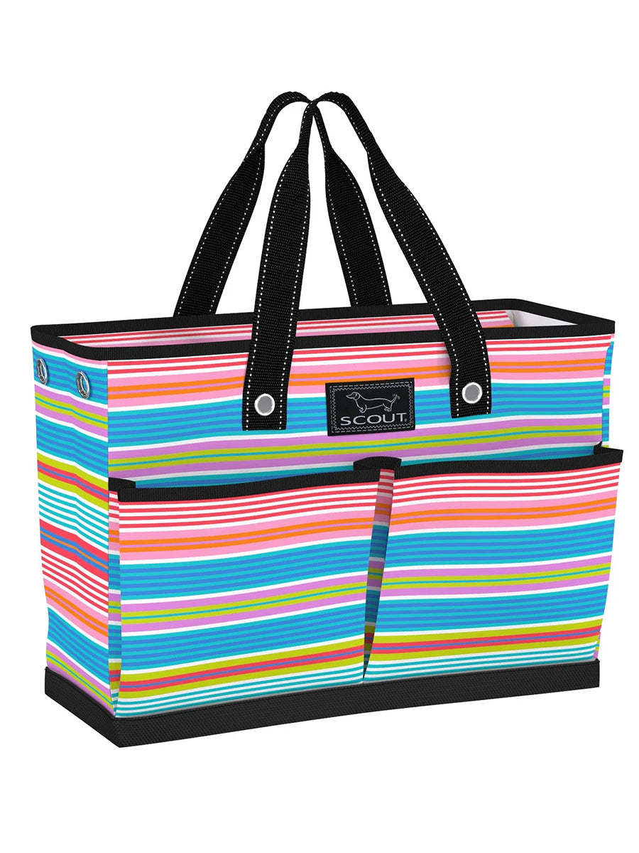 Colorful Striped Pocket Tote