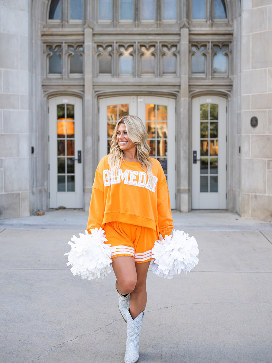 Orange and White GAMEDAY top