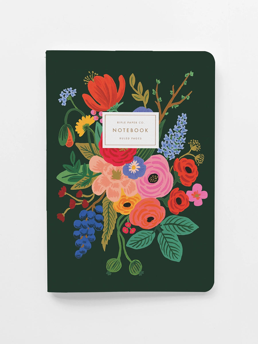 dark green floral notebook