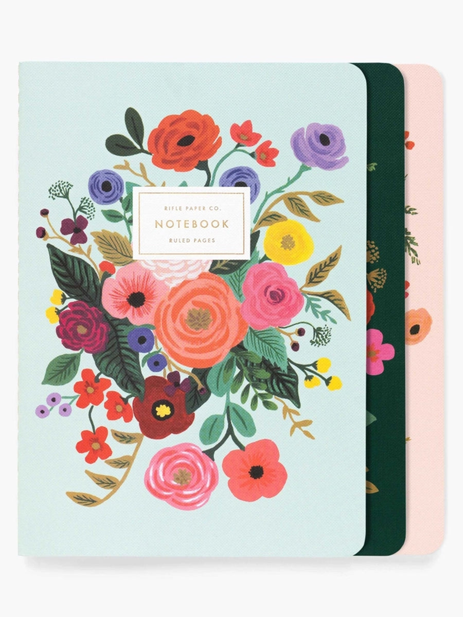set of 3 garden party ruled notebook