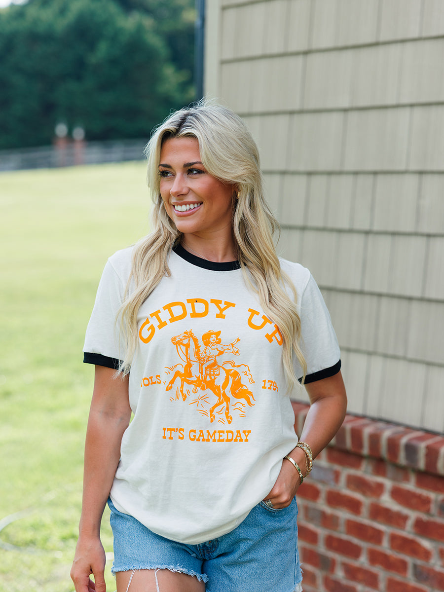 Giddy Up It's Gameday Ringer Tee