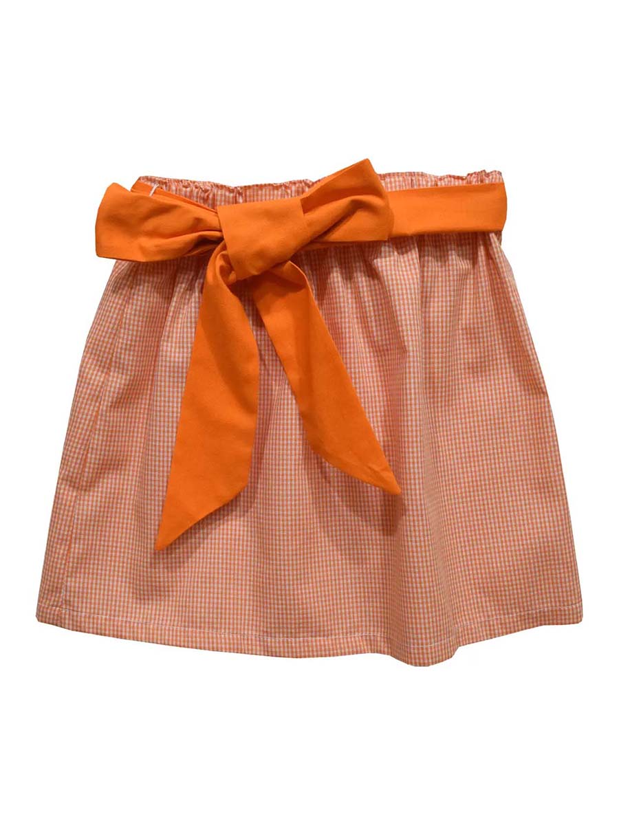 Kids orange checkered skirt