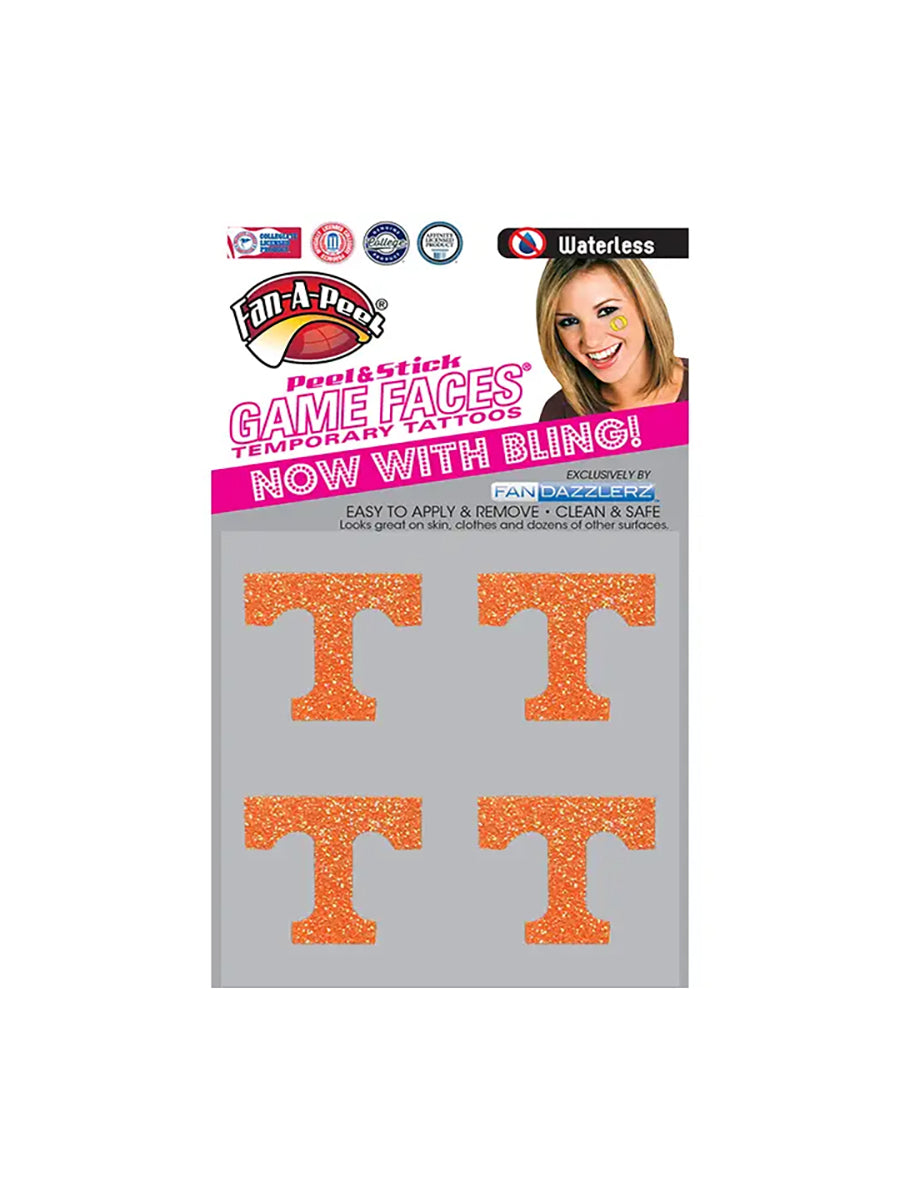 Orange Glitter Power T Tattoo