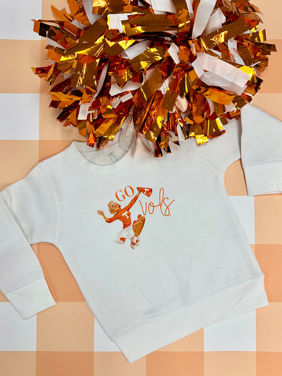 Go Vols Retro Cheerleader Crew Sweatshirt, Toddler & Youth