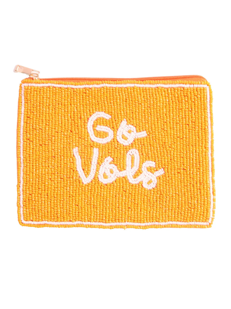 "Go Vols" Beaded Coin Pouch