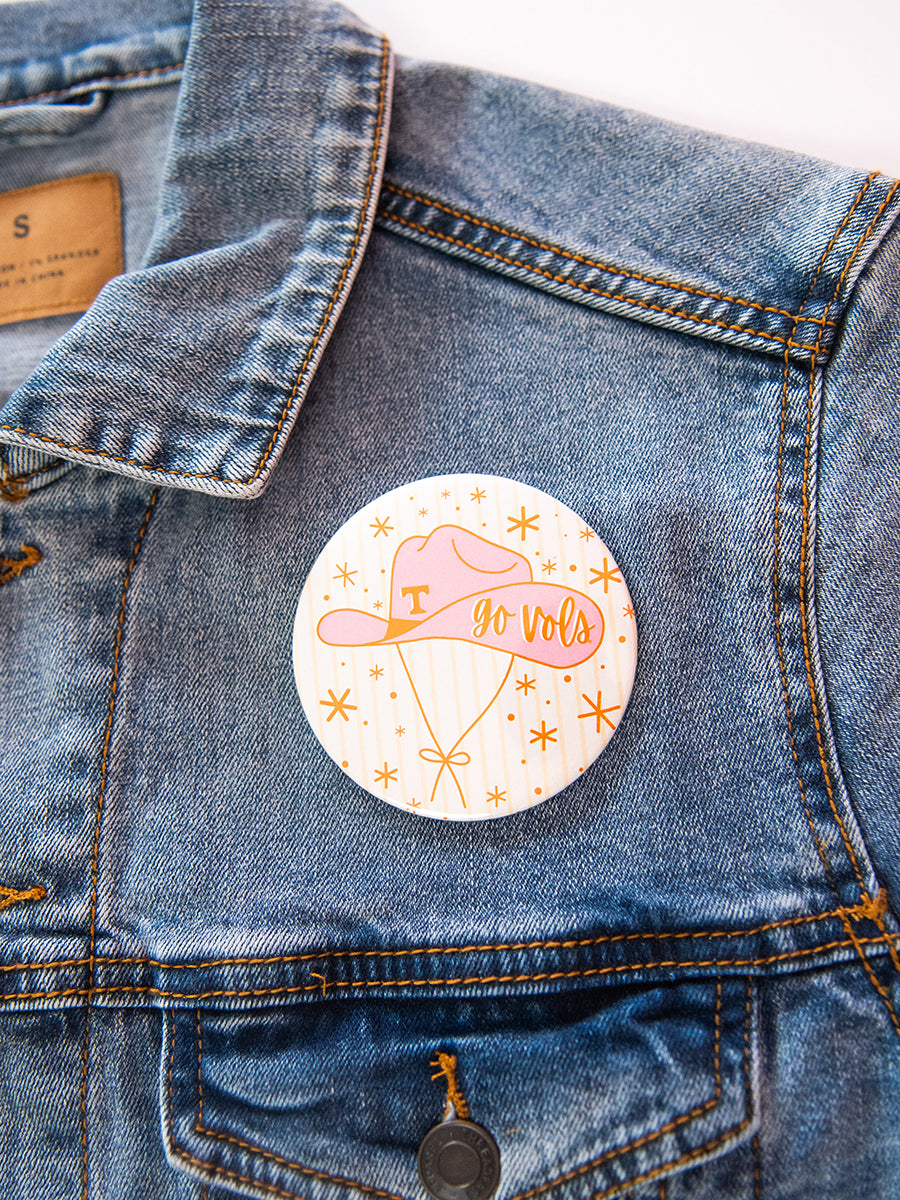 Go Vols Cowgirl Hat Button