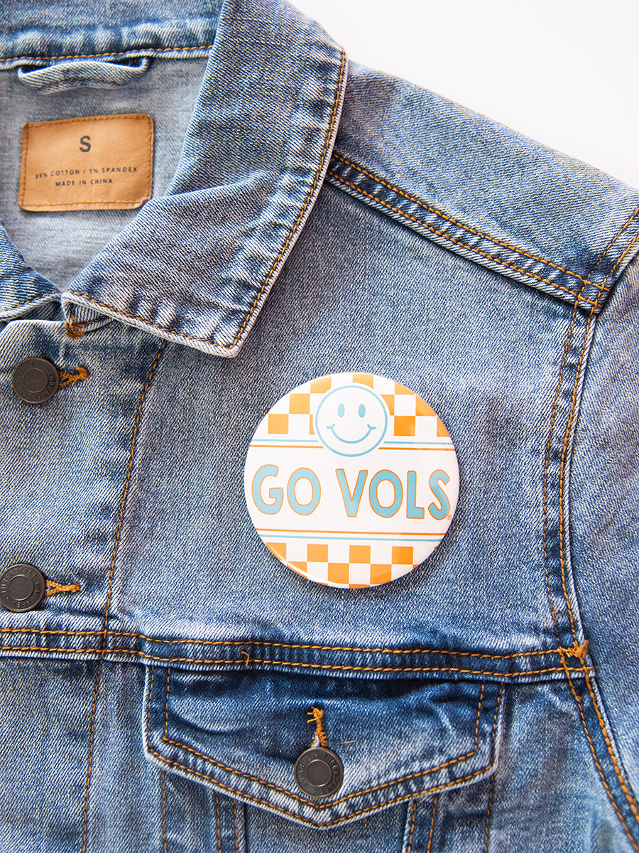 Go Vols Checkerboard Button