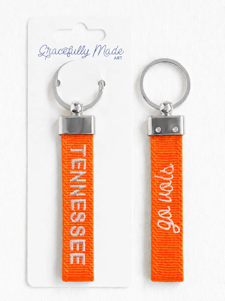 Tennessee "Go Vols" Embroidered Keychain