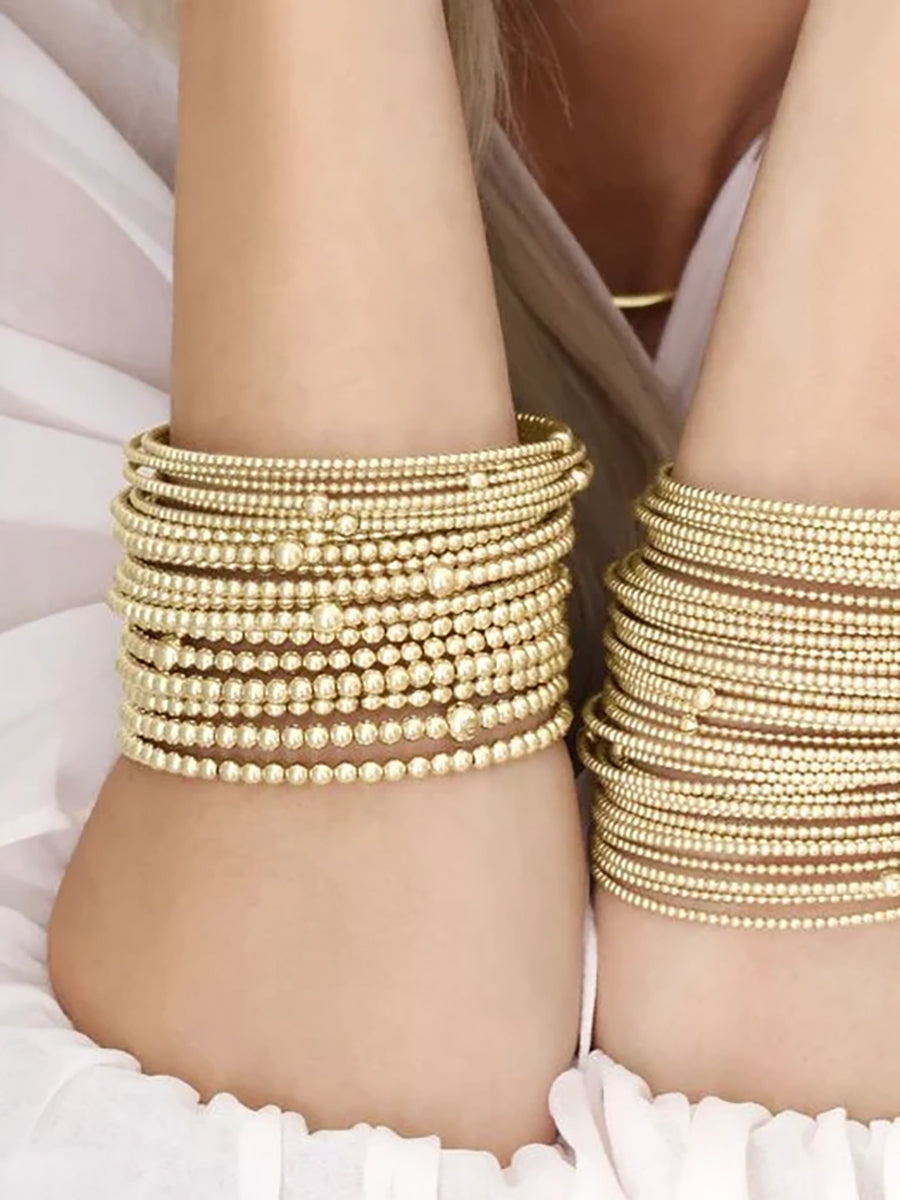 ENewton Classic Gold Bead Bangles