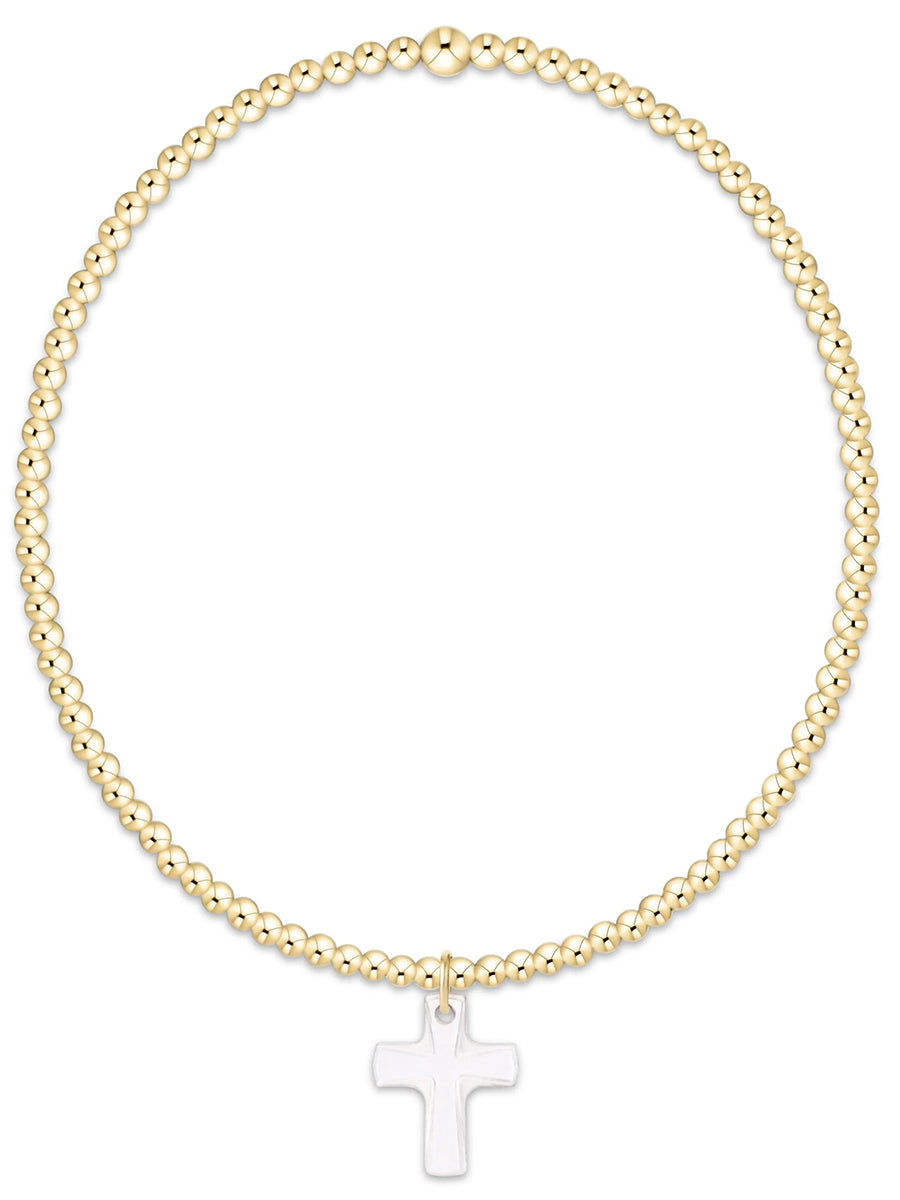 Classic Gold 2mm Bracelet -Blessed Crystal Charm