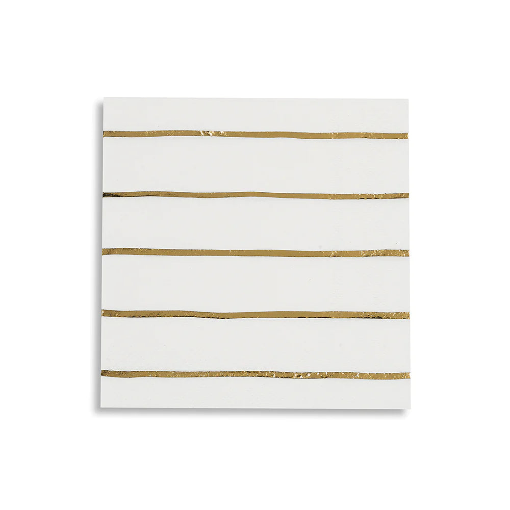 Gold Metallic Striped Petite Napkins
