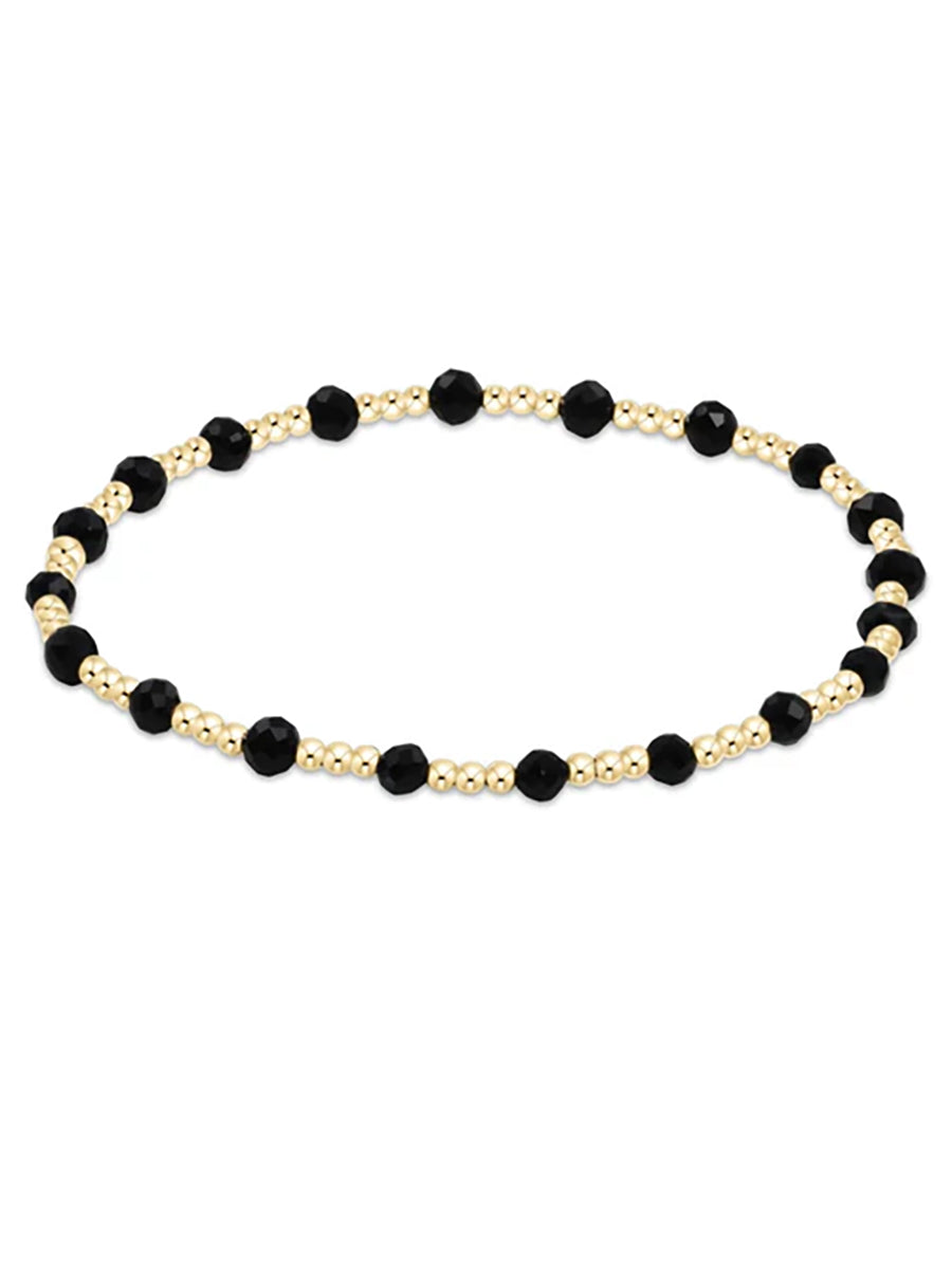 Gemstone Gold Sincerity 3mm Bead Bracelet (12 Colors)