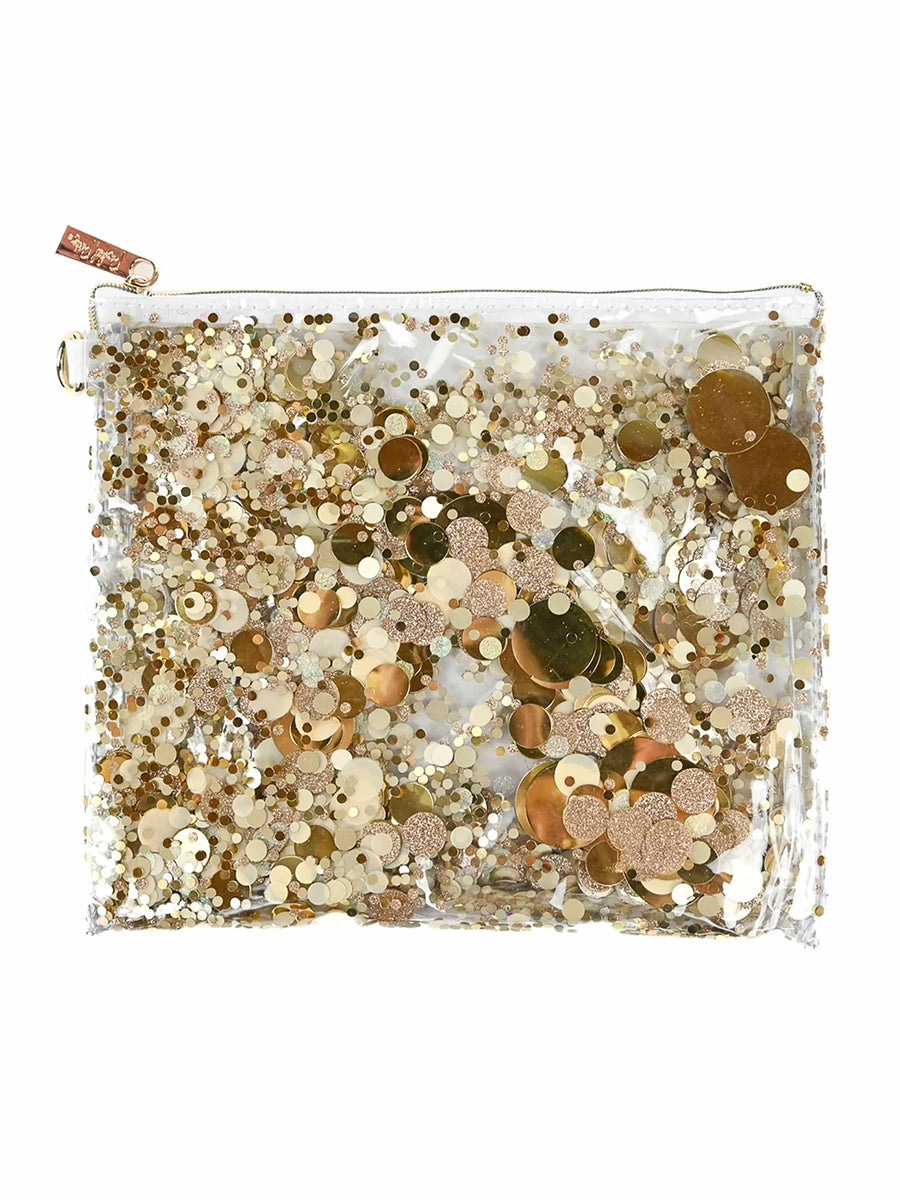 Gold Confetti Game Day Pouch