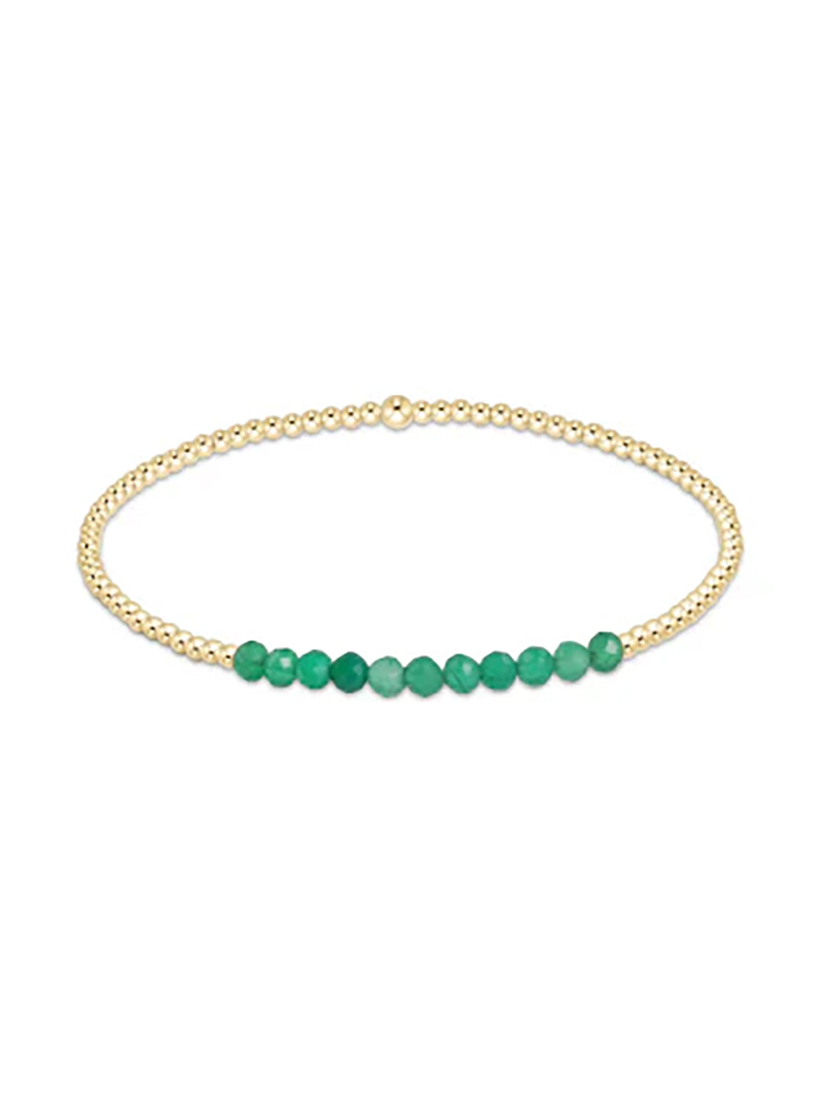 Gold Bliss 2mm Bead Gemstone Bracelet (10 Colors)