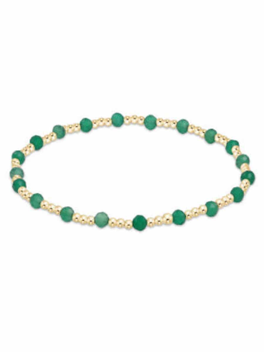 Gemstone Gold Sincerity 3mm Bead Bracelet (12 Colors)