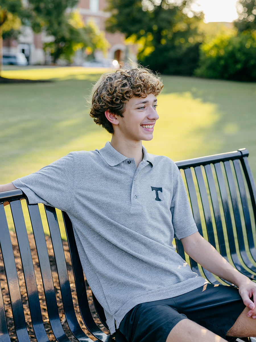 Men’s Heather Grey “Power T” Polo