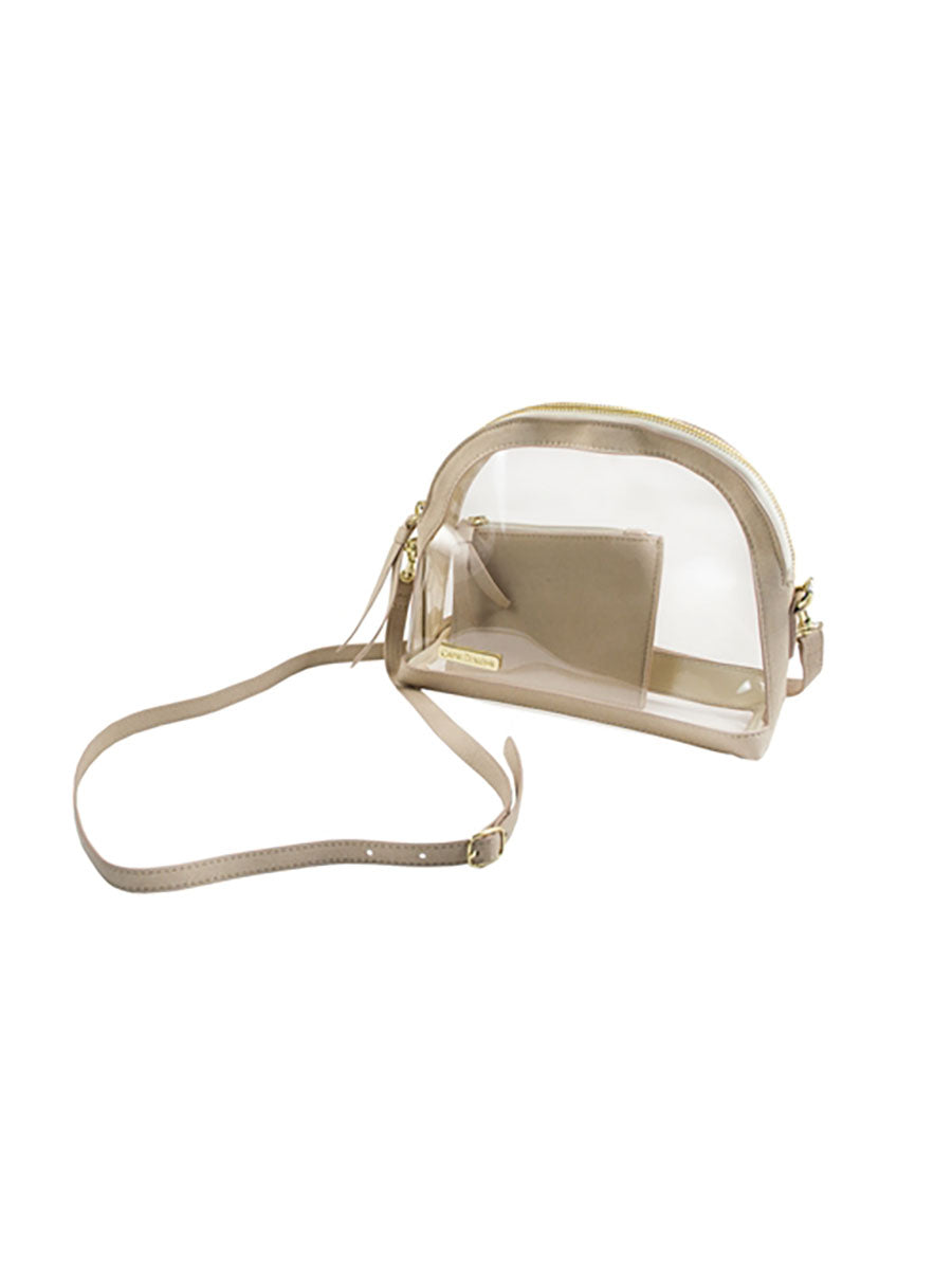 Half Moon Crossbody with Tan Suede Accents