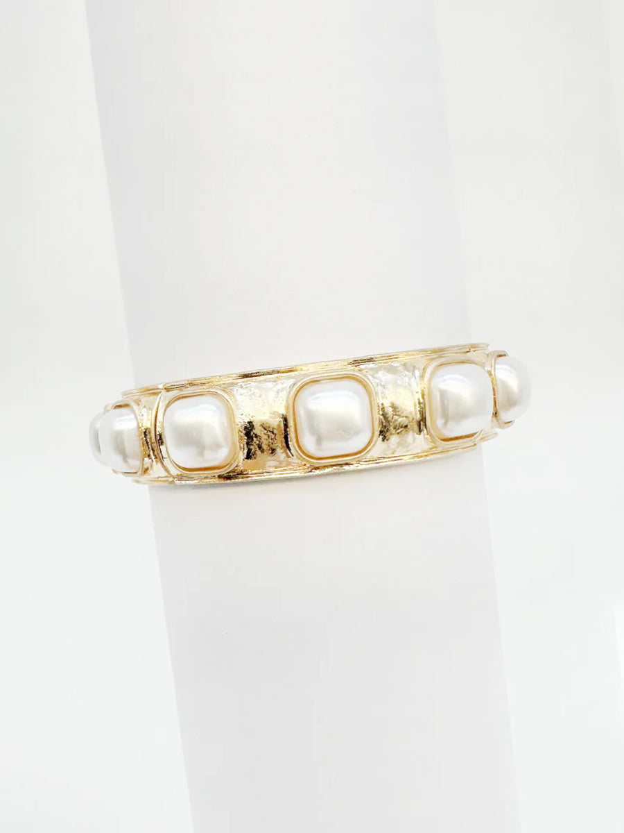 Square Pearl Stretch Bracelet