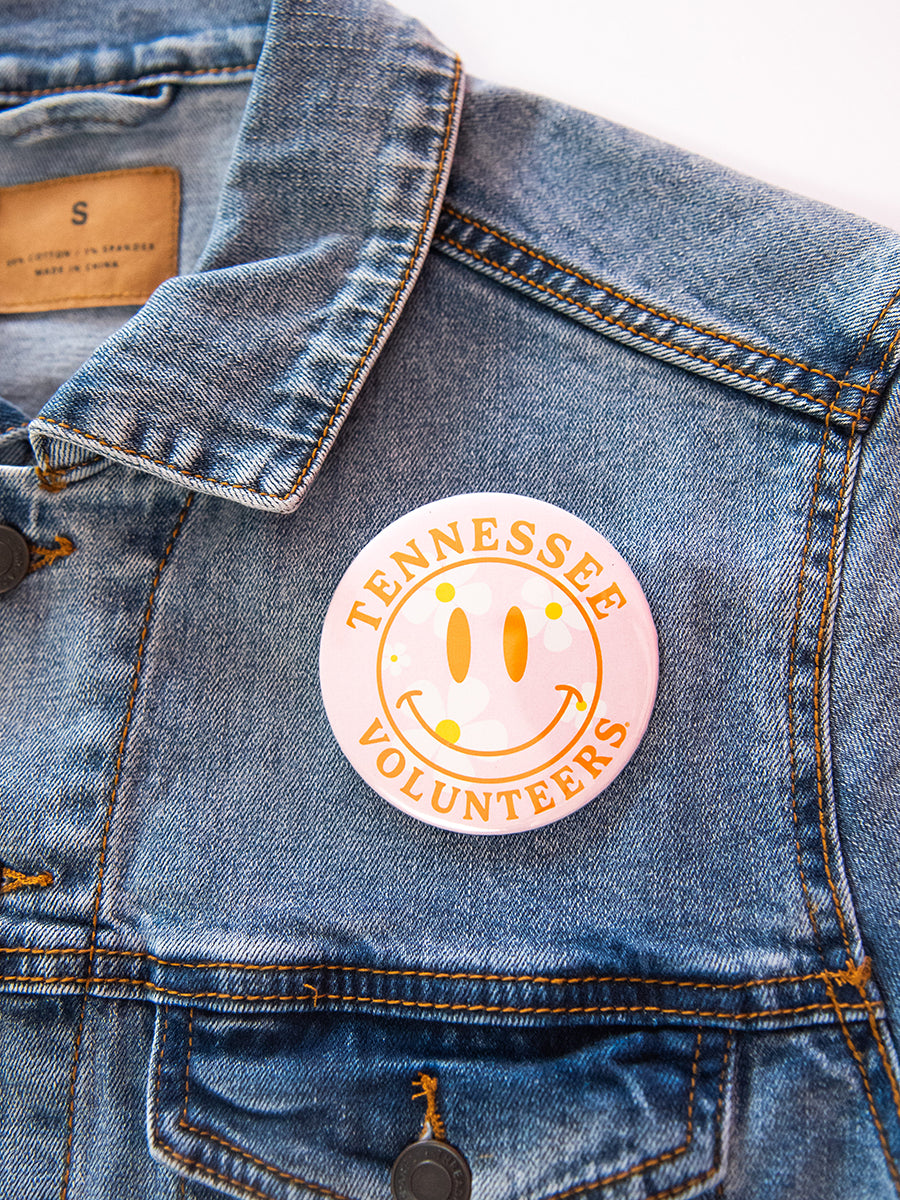 Pink and Orange Volunteers Button