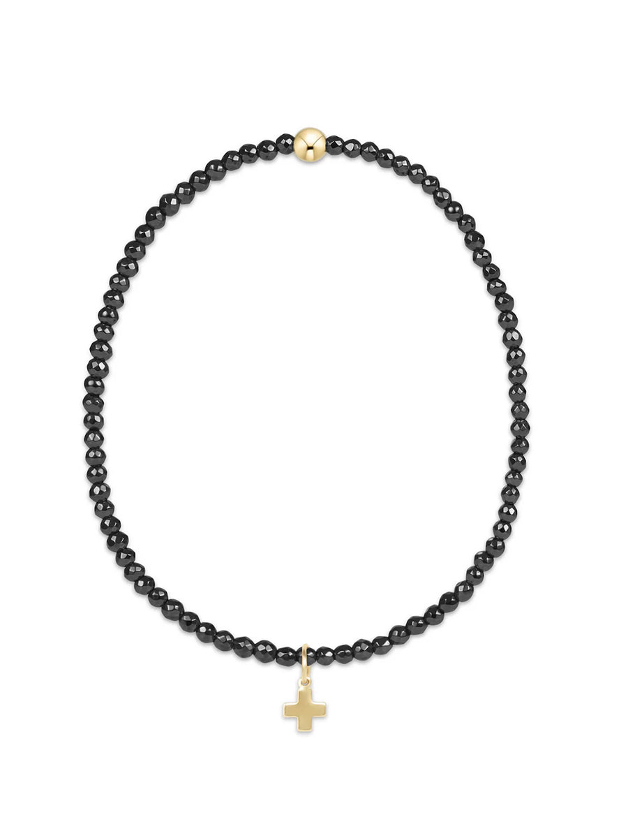 Signature Cross Charm 2mm Bead Bracelet, Gemstone (3 Colors)