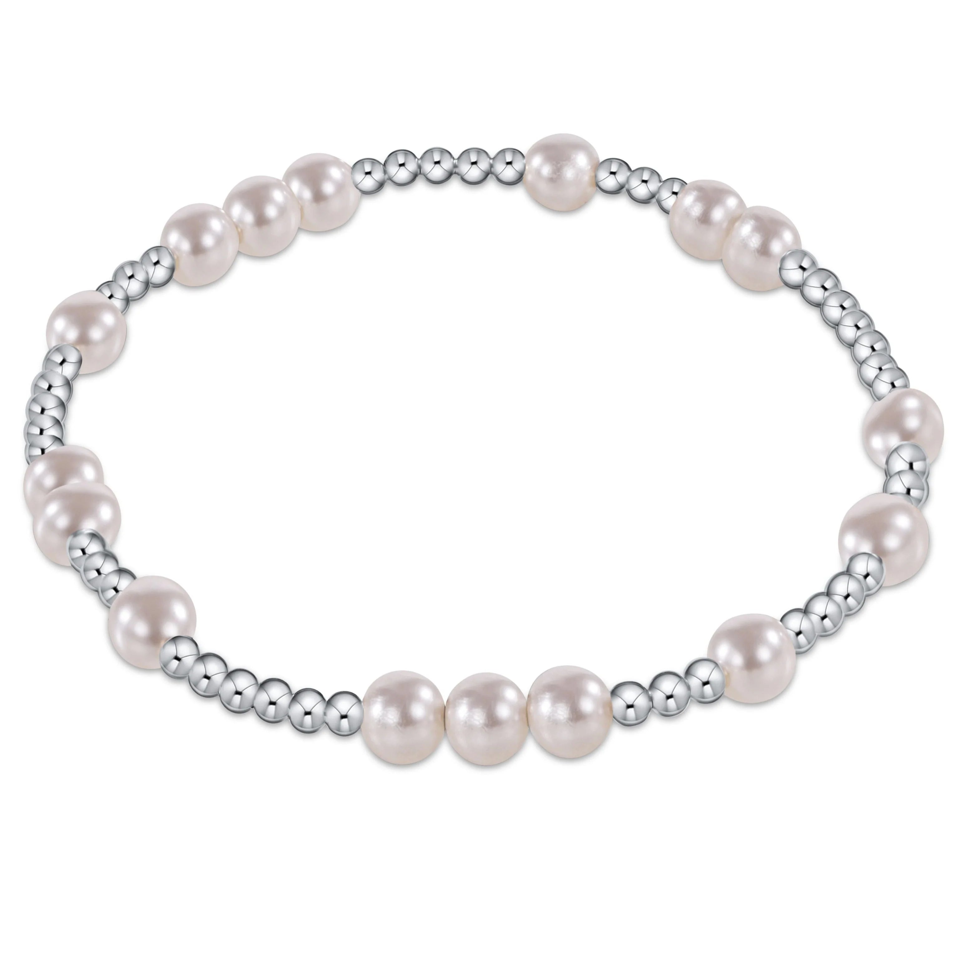 Pearl and Silver Bead Bracelet