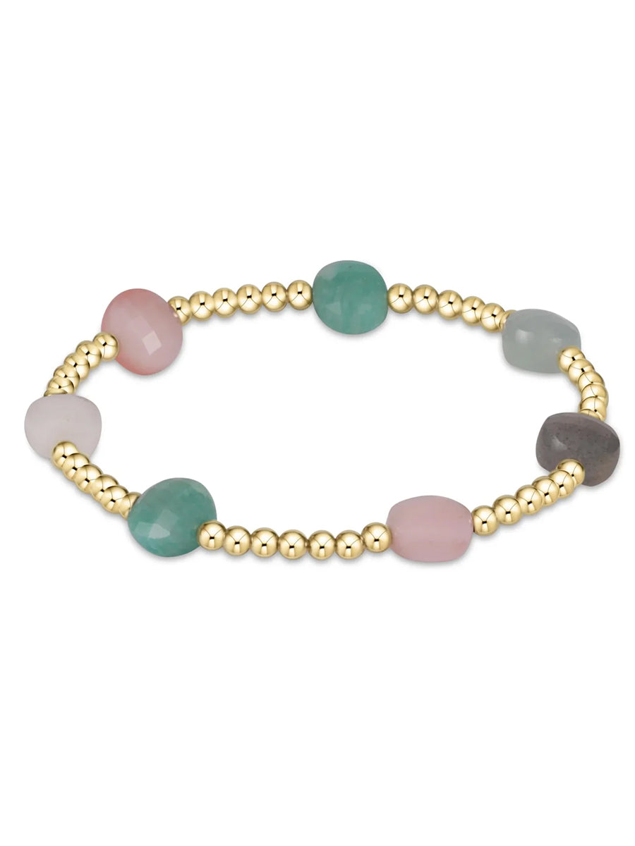 Admire Gold 3mm Bead Gemstone Bracelet, Spring/Summer (6 Colors)