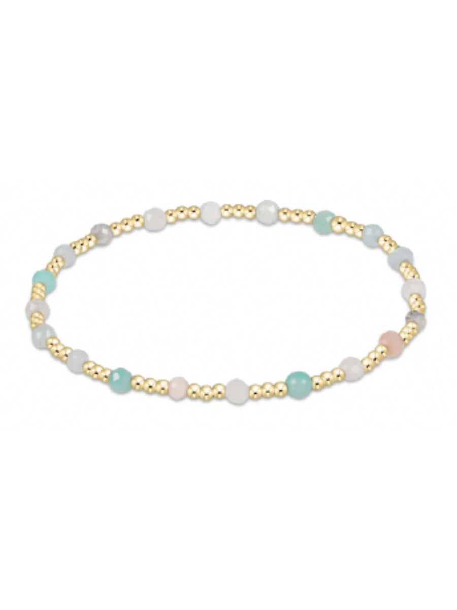 Gemstone Gold Sincerity 3mm Bead Bracelet (12 Colors)