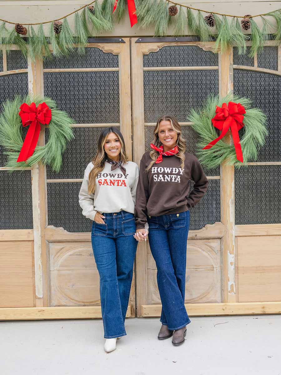 Howdy Santa Crew Sweatshirts