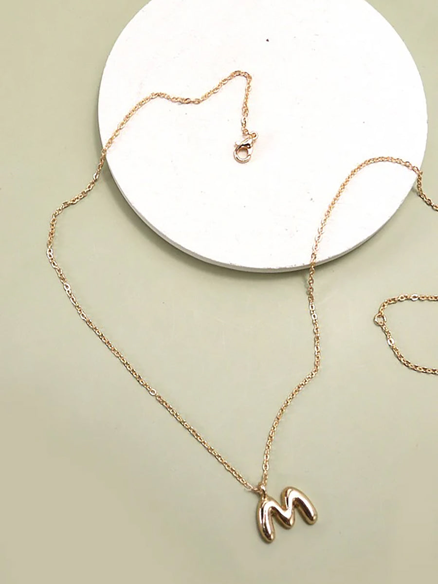 Gold initial necklace