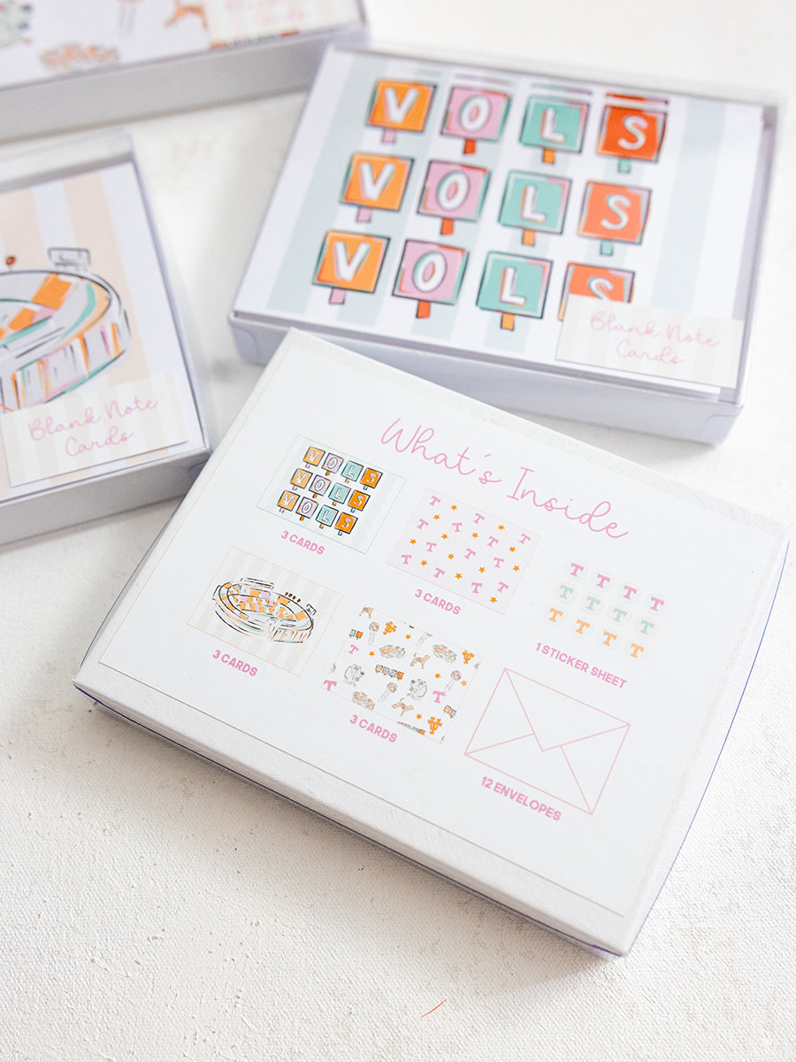 Variety of VOLS notecards