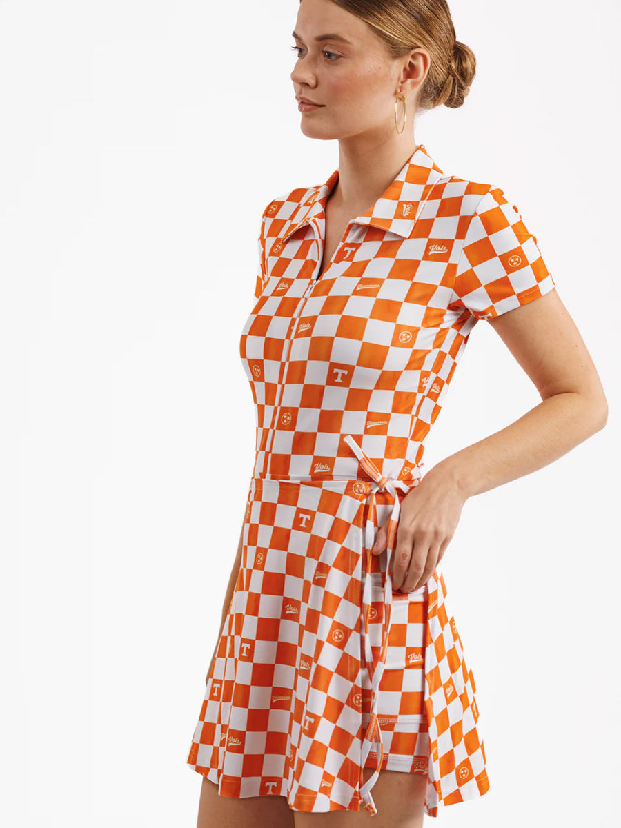 UT Orange Fitted Wrap Dress