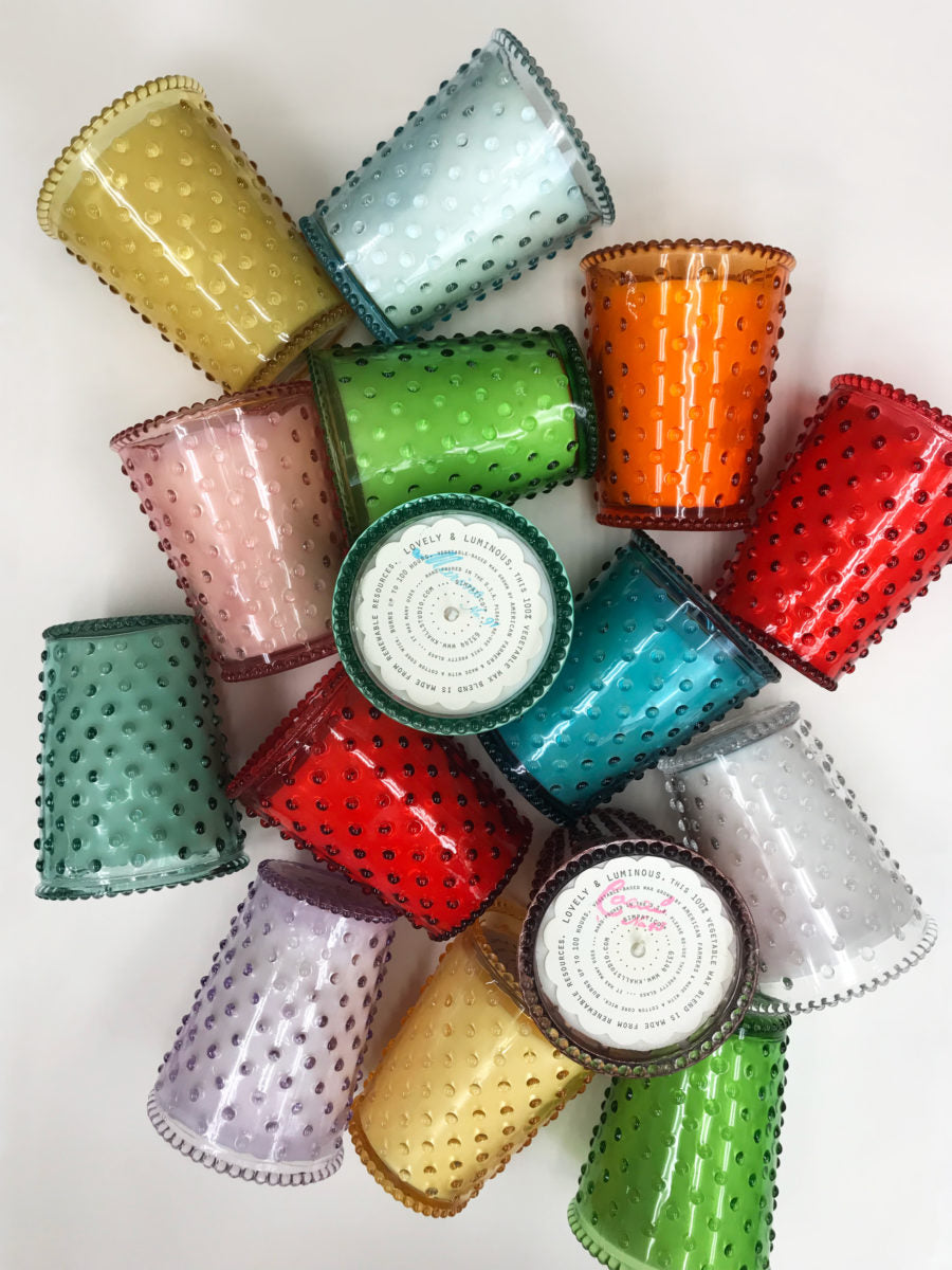 K. Hall Studio Hobnail Glass Candle 16 oz.