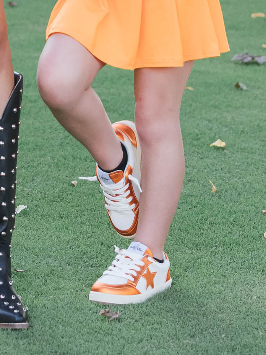 Kids Orange Star Sneaker