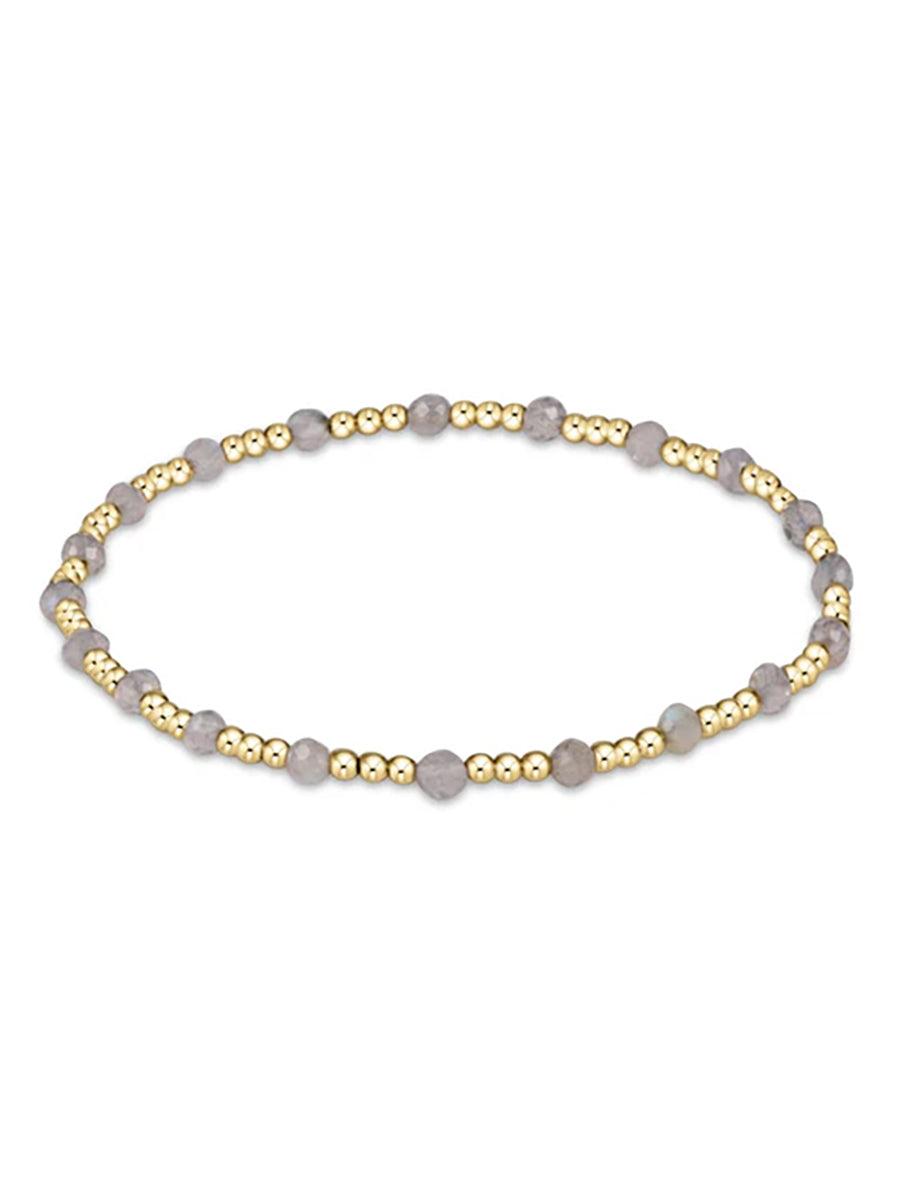 Gemstone Gold Sincerity 3mm Bead Bracelet (12 Colors)