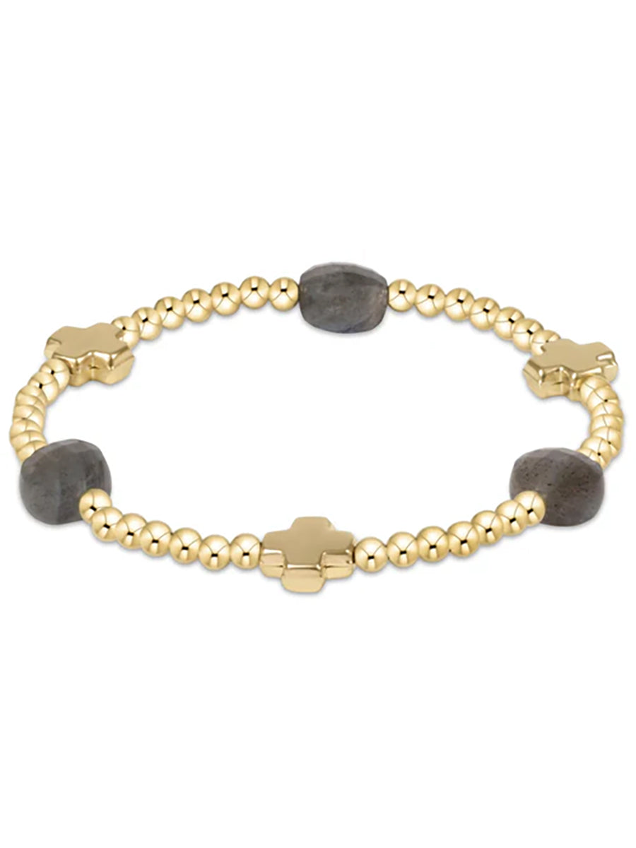 Signature Cross Admire 3mm Bead Gemstone Bracelet (11 Colors)