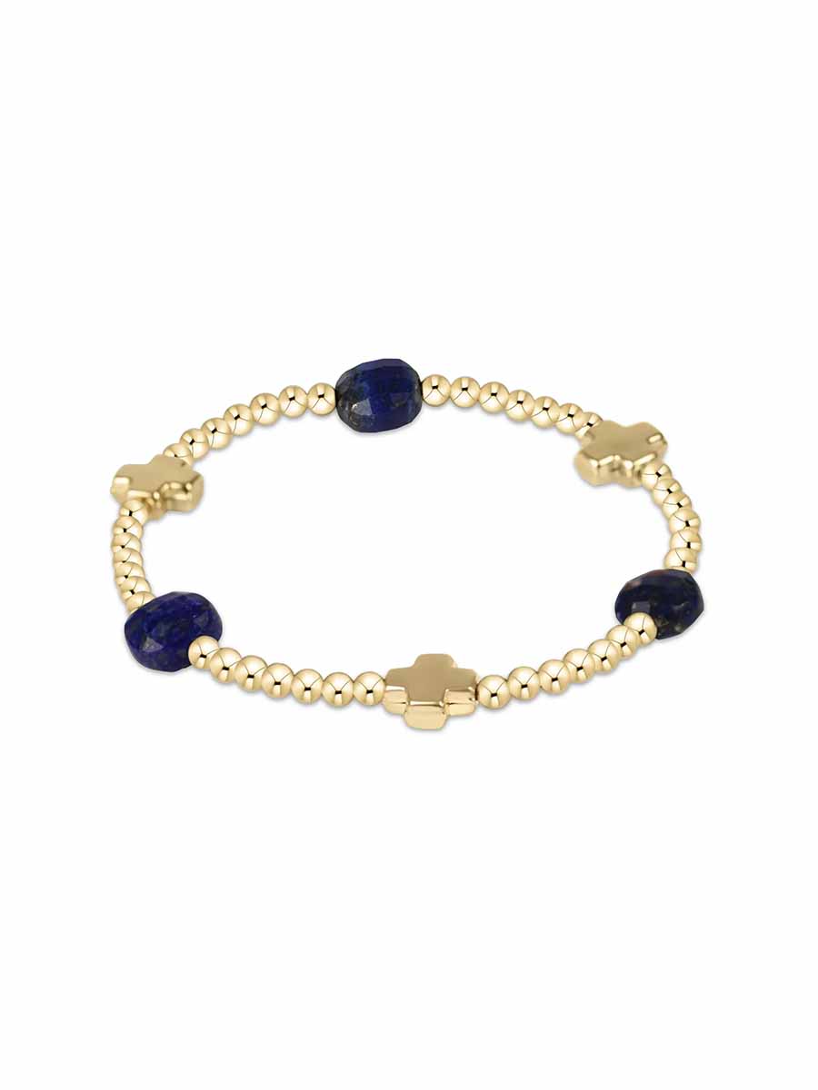 Signature Cross Admire 3mm Bead Gemstone Bracelet (11 Colors)