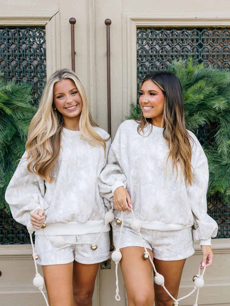 Camo Shorts and Crewneck Sweatshirt