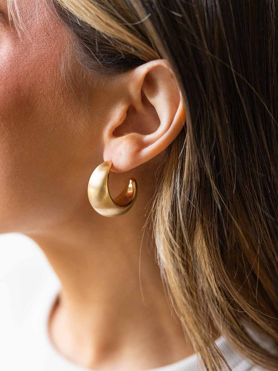 Matte Gold Chunky Hoop