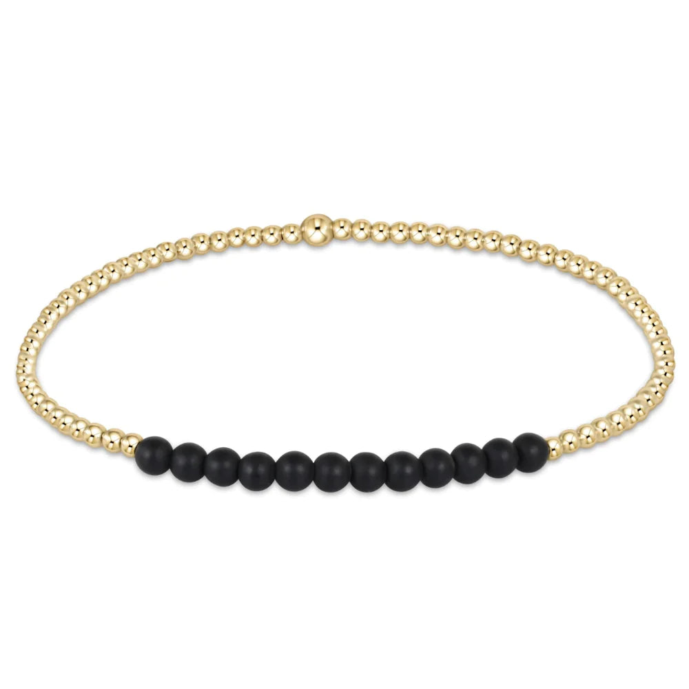 Gold Bliss 2mm Bead Gemstone Bracelet (10 Colors)