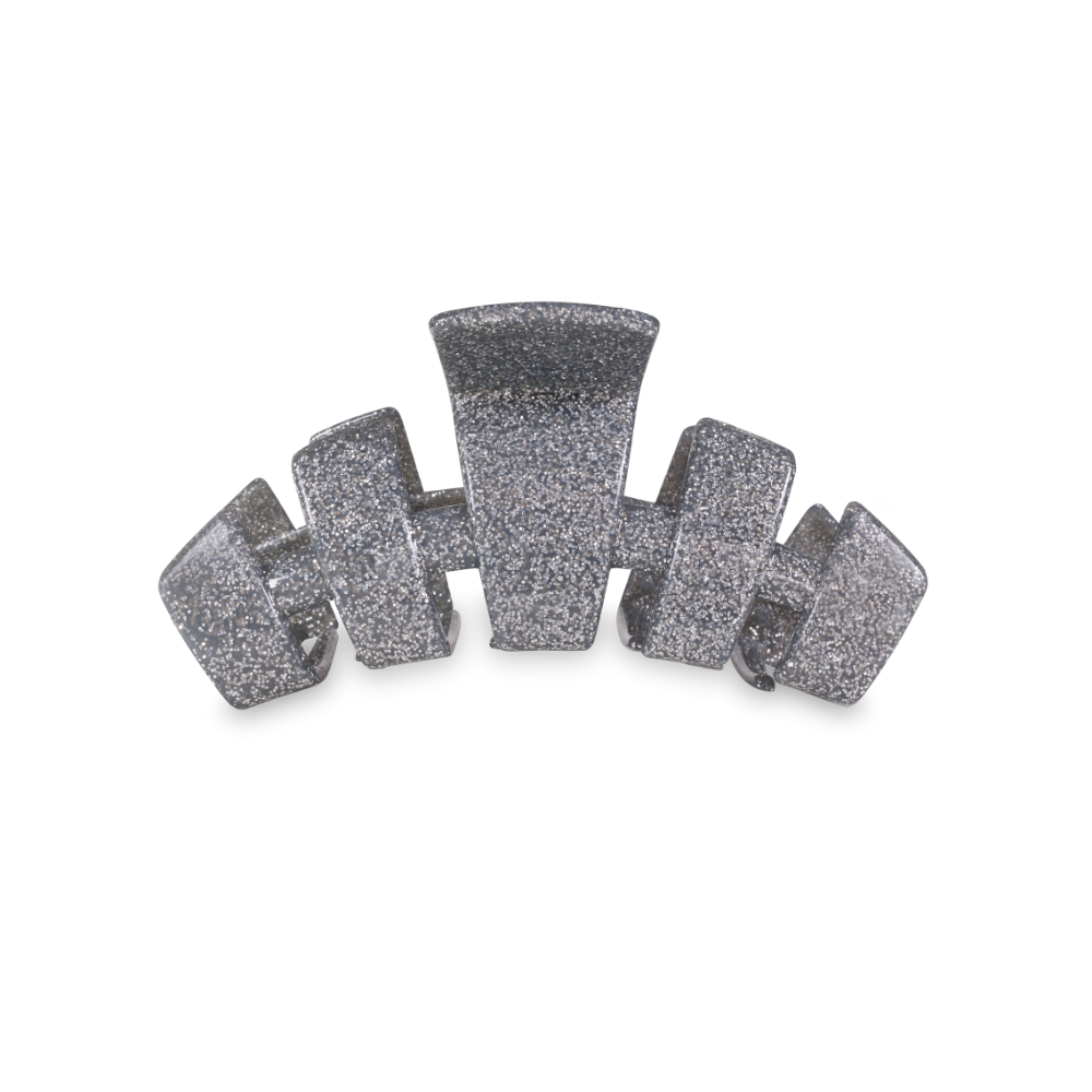 Silver Glitter Medium Hair Clasp