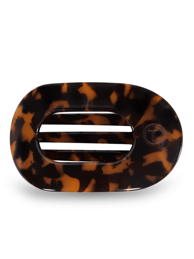 Teleties Tortoise Flat Round Hair Clip (2 Sizes)